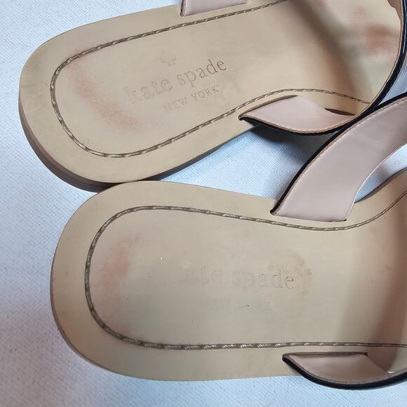 Kate Spade‎ Sz10 Patent Leather Flip-flops CassiaSandleSlippers Summer Designer - Picture 11 of 16